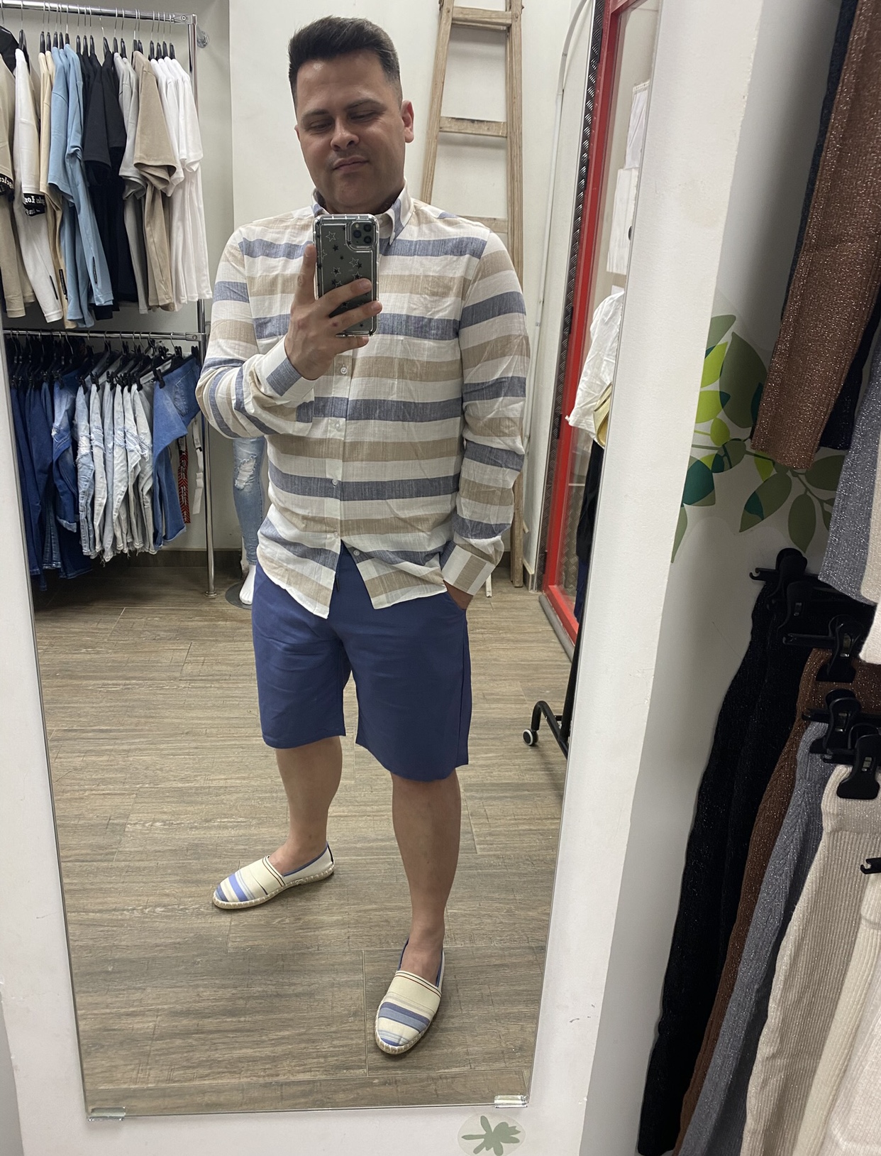 CAMISA LINO HOMBRE - RAYAS