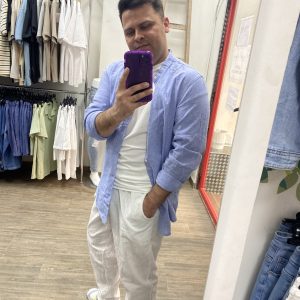 PANTALON LINO HOMBRE - BLANCO