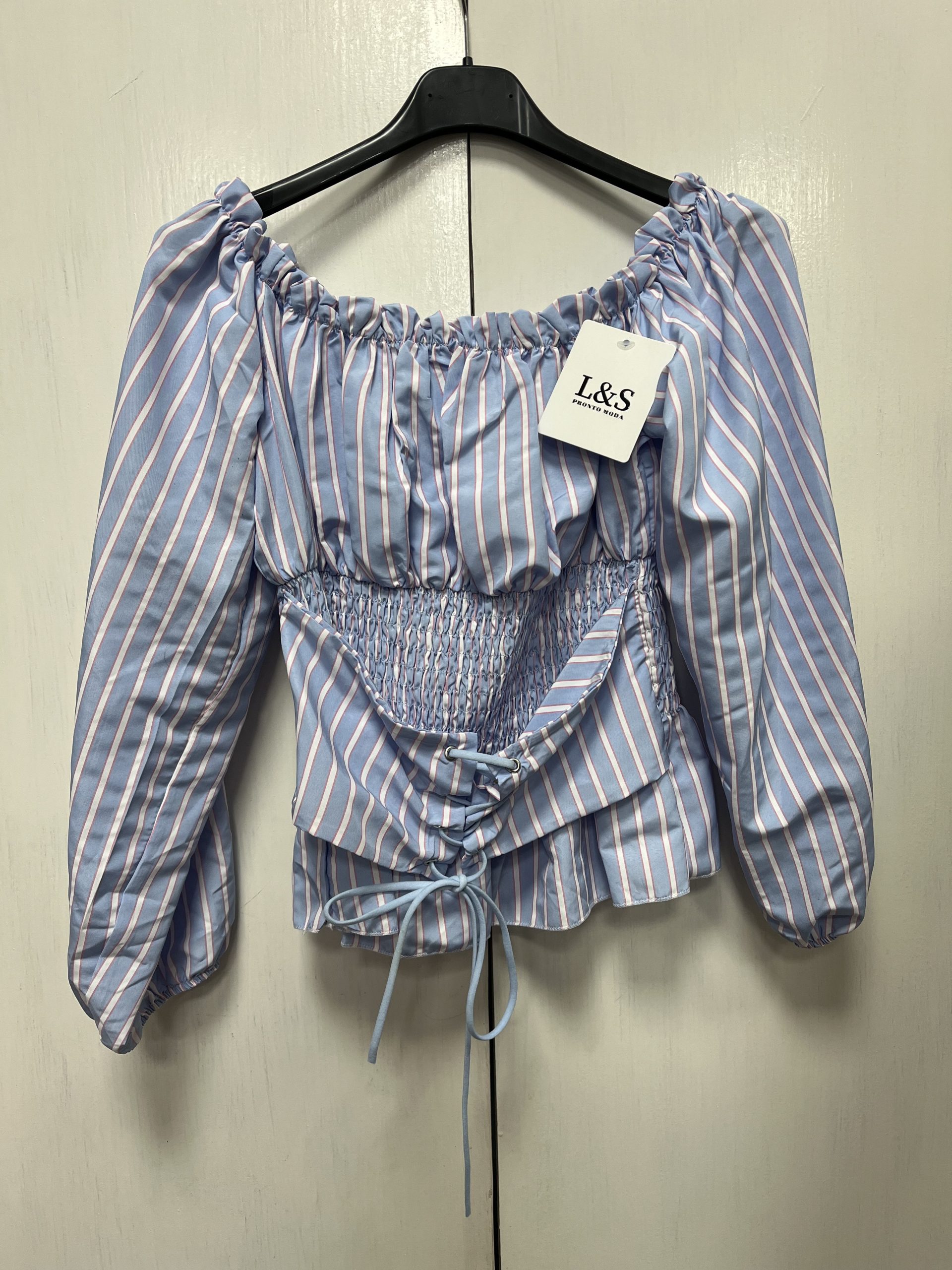 BLUSA RAYAS ROSA y AZUL - MUJER - Imagen 3